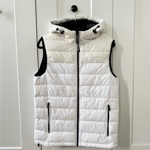 Calvin Klein white Puffer Vest with Hood